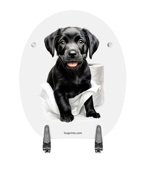 Puppy Roll - Labrador Puppy - Soft Close Toilet Seat.