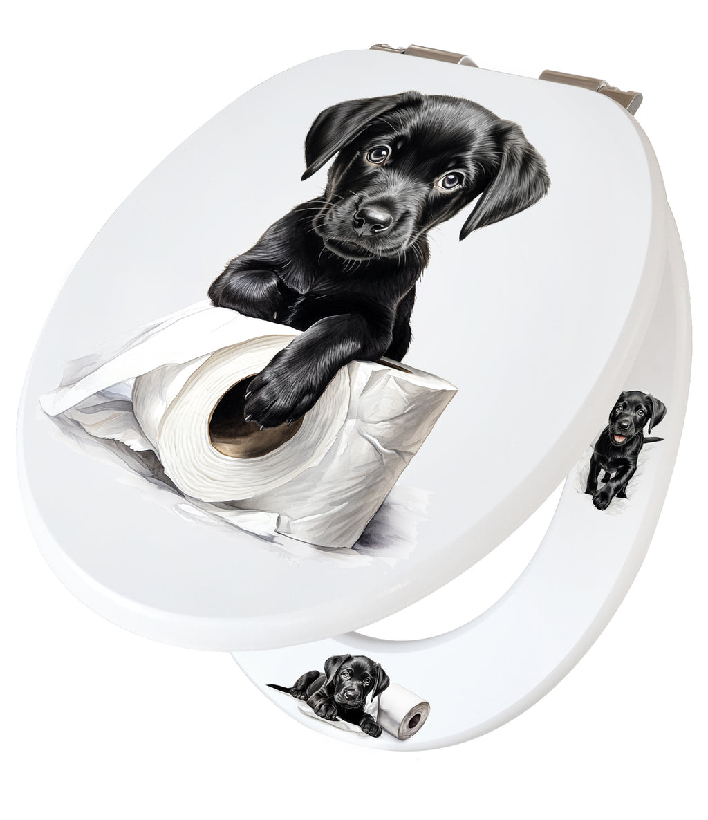 Puppy Roll - Labrador Puppy - Soft Close Toilet Seat.