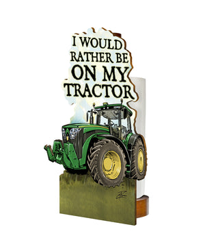 Tractor ( Alan Thomas ) - Printed Wood Toilet Roll / Kitchen Roll Holder. NEW FOR 2023