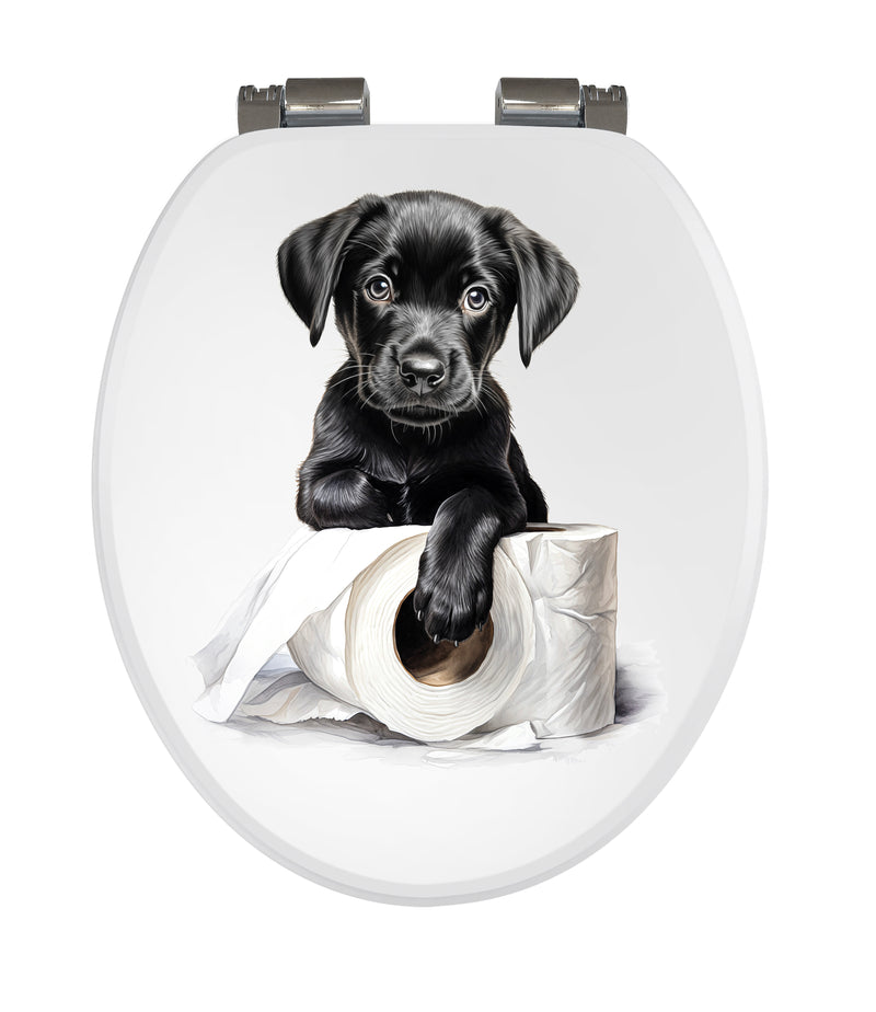 Puppy Roll - Labrador Puppy - Soft Close Toilet Seat.