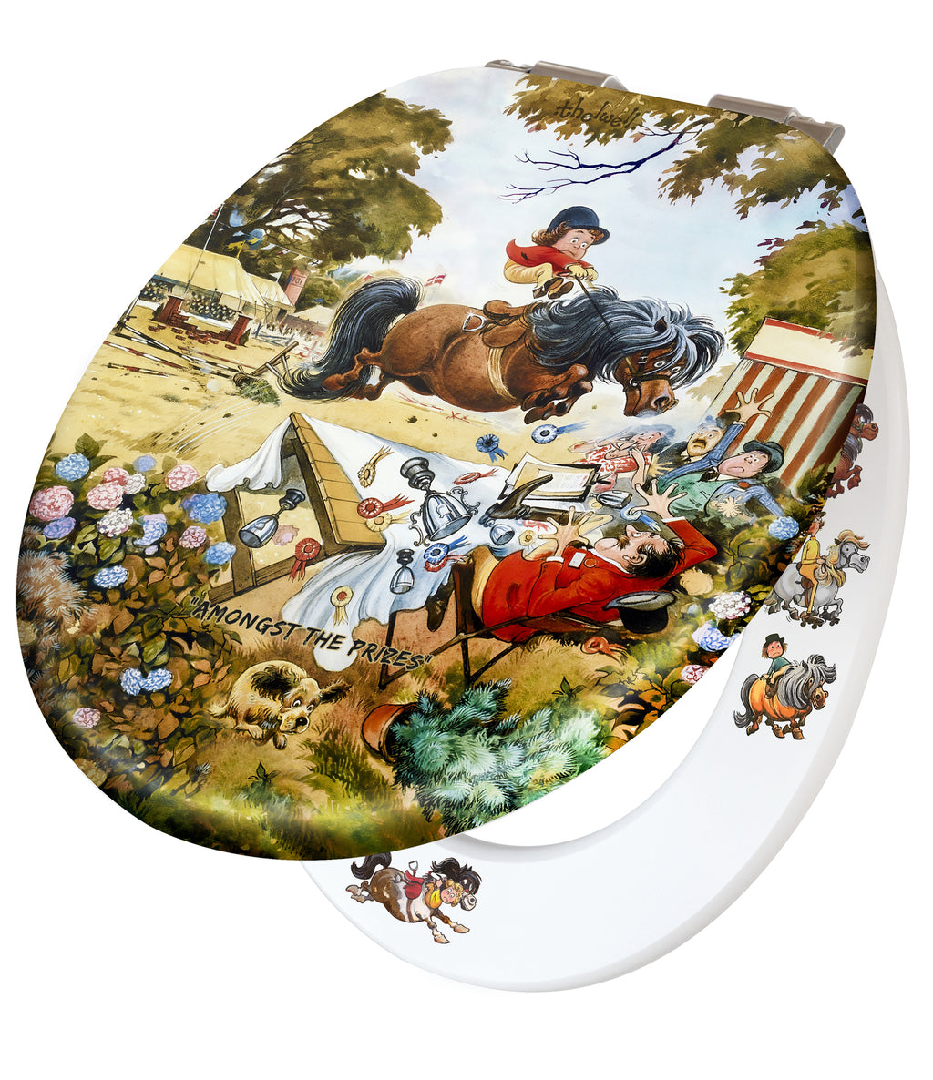 Riding School - Norman Thelwell - Toilet Seat.  BACK IN STOCK 30th NOVEMBER - PRE ORDER NOW