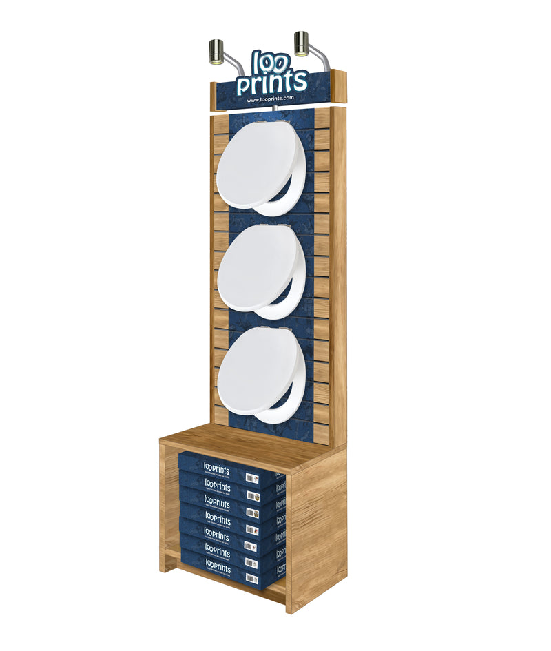 Wholesale Product Display Stand - 60cm x 210cm - Blue Panels